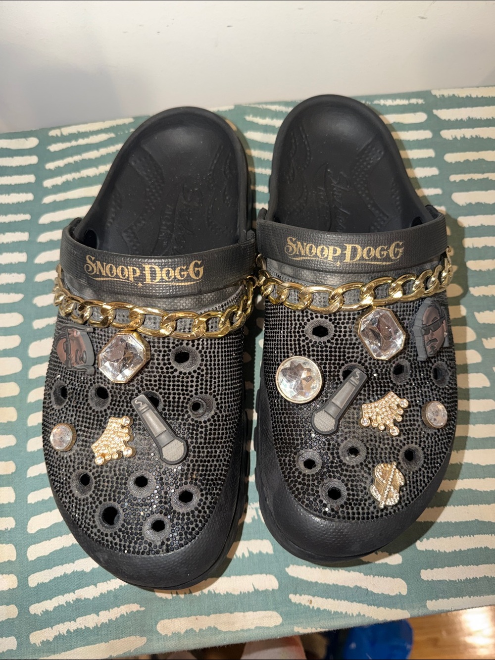 Skechers Black Snoop Dogg Jeweled Slip-On Clogs